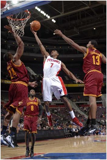 Knight, #7, goes for a lay-up in his first home game  Photo Source: Getty Images