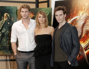 Cast members of "The Hunger Games: Catching Fire"  (Photo by Todd Williamson/Invision/AP)