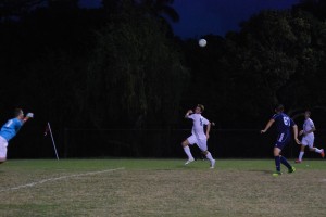 Senior Joao Nunez goes for the ball.