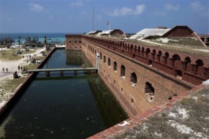 Fort Jefferson, seen in this March 2006 photo, occupies one of the seven islands in the Dry Tortugas National Park, Fla. (AP Photo/J. Pat Carter)