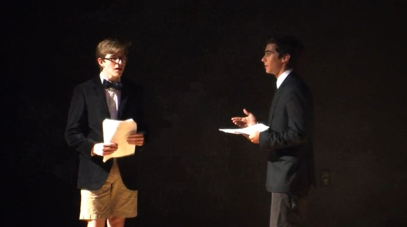 Christian Hyatt and Kyle Israel perform Scripts on the Ledger during this years Spring Scenes.  (Photo source: Brett Weiss)