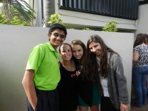 PC Juniors and Youth Leadership Broward members (from right) Brooke Bekoff, Brooke Olefson, Erica Kosches and Arjun Padmanabhan