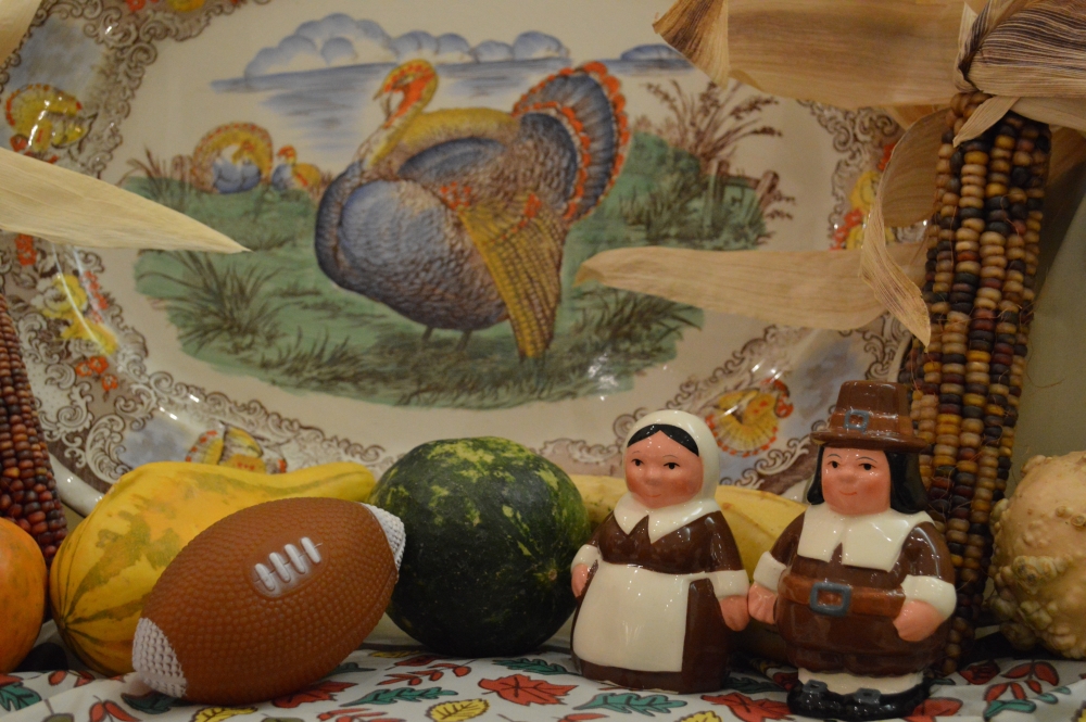 Some Thanksgiving traditions include football, pilgrim floats at the Macys Day Parade, and the food.