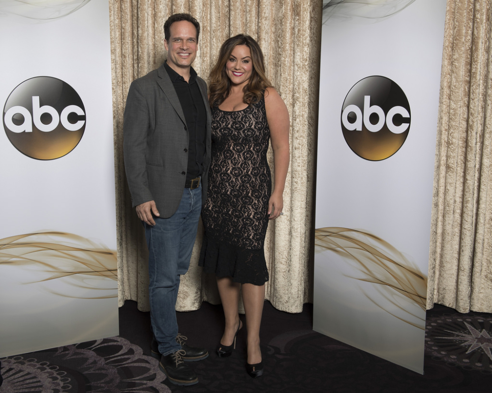 The stars of ABCs new sitcom American Housewife, Katy Mixon and Diedrich Bader, attend ABCs fall TV press tour. 