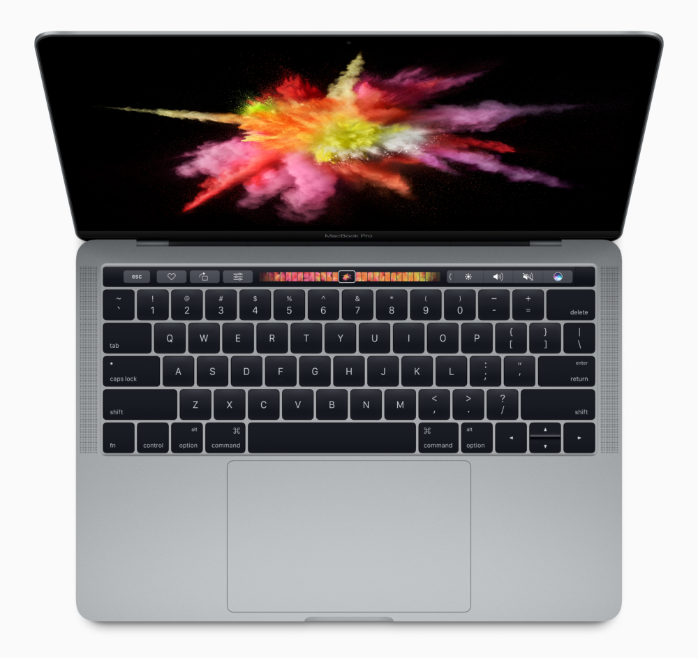 Apple render of new MacBook Pro with Touch Bar. (via Apple Newsroom)