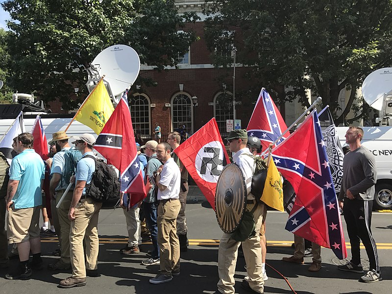 Alt Right members from the Unite the Right Rally held in August, 2017 (via By Anthony Crider CC BY 2.0)
