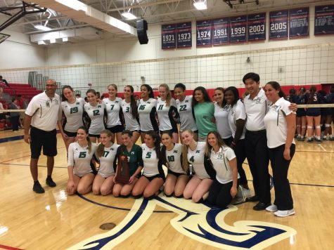 The girls volleyball team triumphed to win the District Championship. (via Grace Luciano, senior)