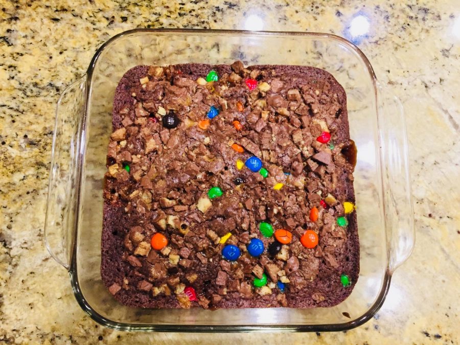 Candy Bar Brownies right out of the oven! 