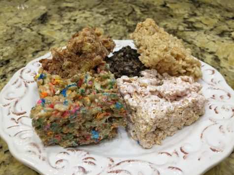 Original, Cookies & Cream, S’mores, Birthday Cake, and Strawberry Rice Krispie Treats!