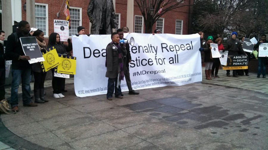 Protesters seen here at a rally calling for the end of the death penalty. 