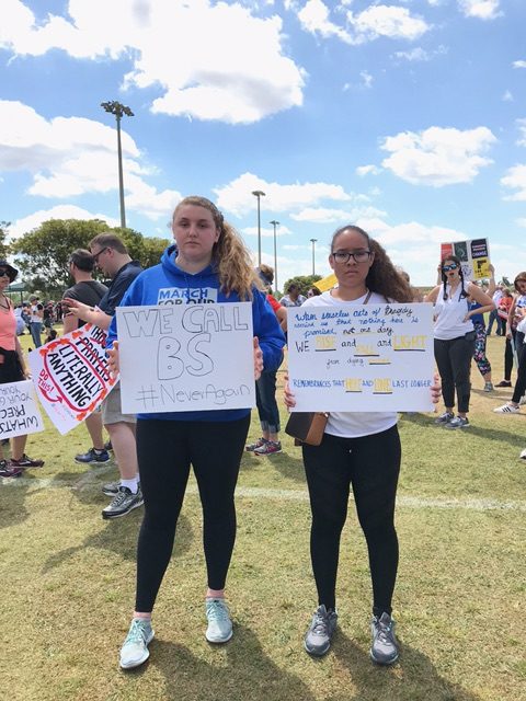 PC students attend the march in Parkland ready with signs.  