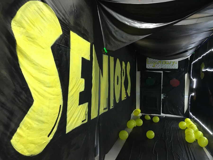 The seniors decorated their hallway with a Pacman theme (via Liza Goldstone, junior)