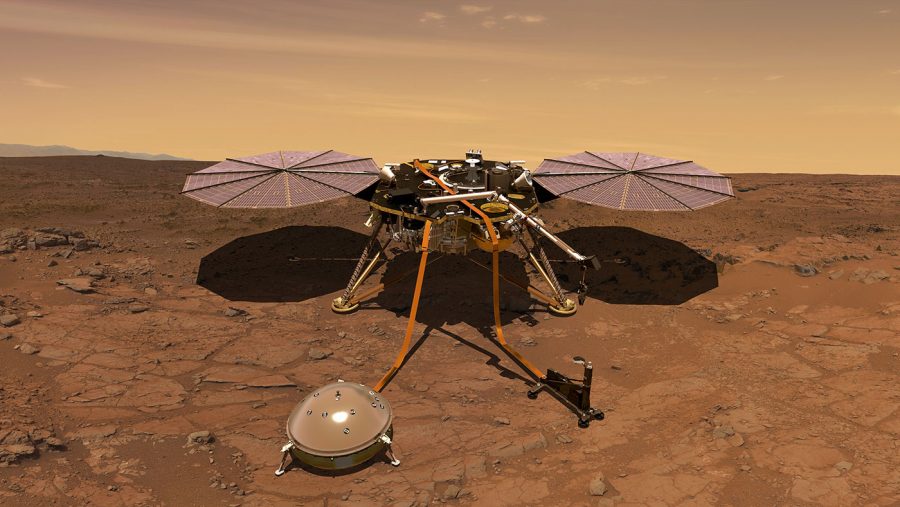 An artists rendition of the InSight lander.