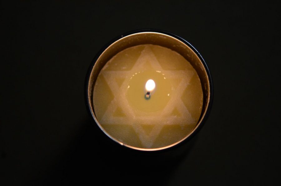 Holocaust Remembrance Day candle in the memory of the six million who perished.