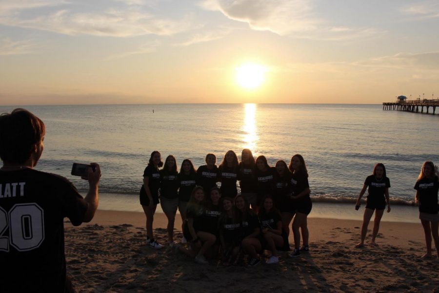 Groups of seniors posed to take photos with their friends.