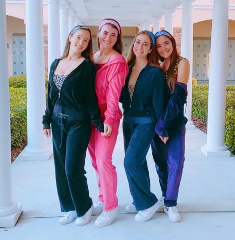 Seniors dressed up together as the Cheetah Girls.