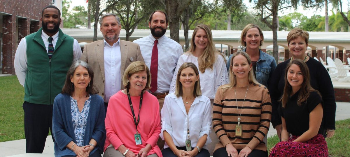 Pine Crests College Counseling Team.

Back row, left to right: Mr. Reese, Mr. Zimmer, Mr. Shay, Mrs. Kirkendall, Mrs. Fanning, Mrs. Sullivan.

Front row, left to right: Ms. Pasquale, Mrs. Hunt, Mrs. Wilson-Walters, Dr. Byrnes, Mrs. Kuhn