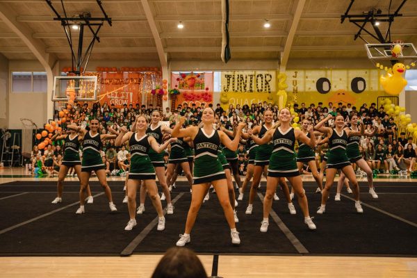 PC cheerleaders during the pep rally.