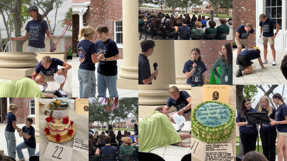 PC Upper School students celebrate the Bard's birthday.